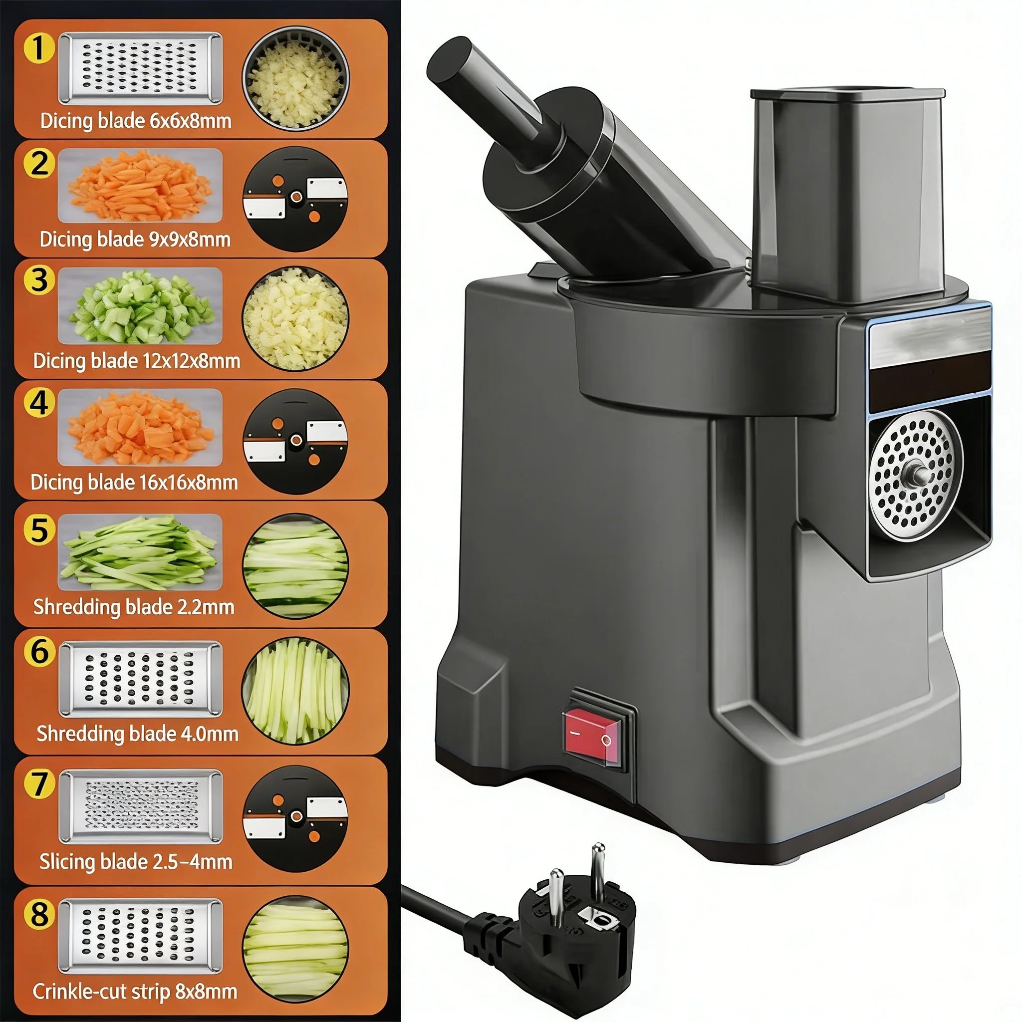 Multi-functional Dicing Machine Slicing and Slicing Double Port Oblique Cutting Large-caliber Electric Vegetable Cutter