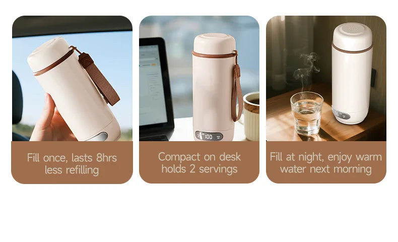 Electric Kettle Portable 600ml Travel Heating Touch Screen Intelligent Adjustable Temperature Thermal Cup