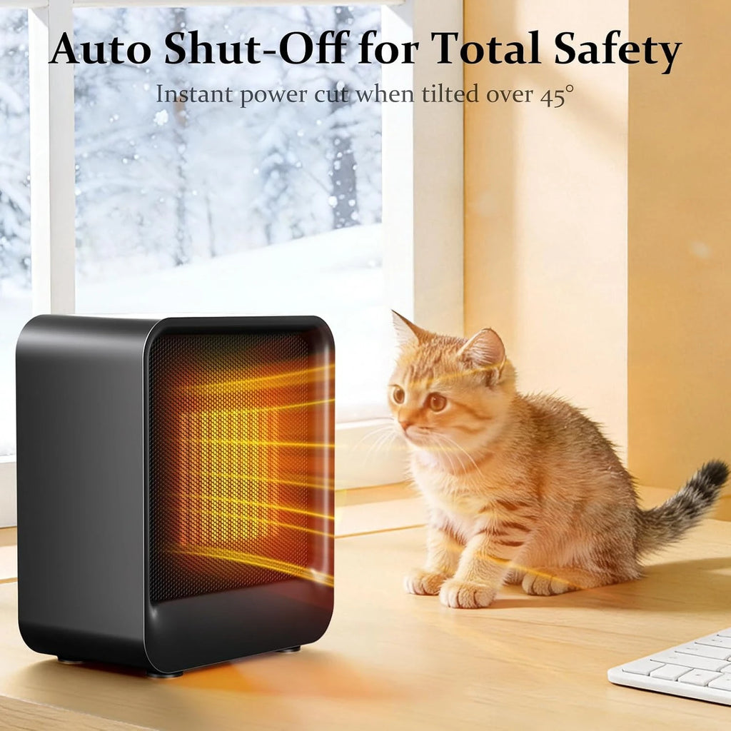 2026 New Upgrade Space Heater, Portable Mini Heater For Indoor Use, 500W Fast Heating Small Desk Heater With Overheating