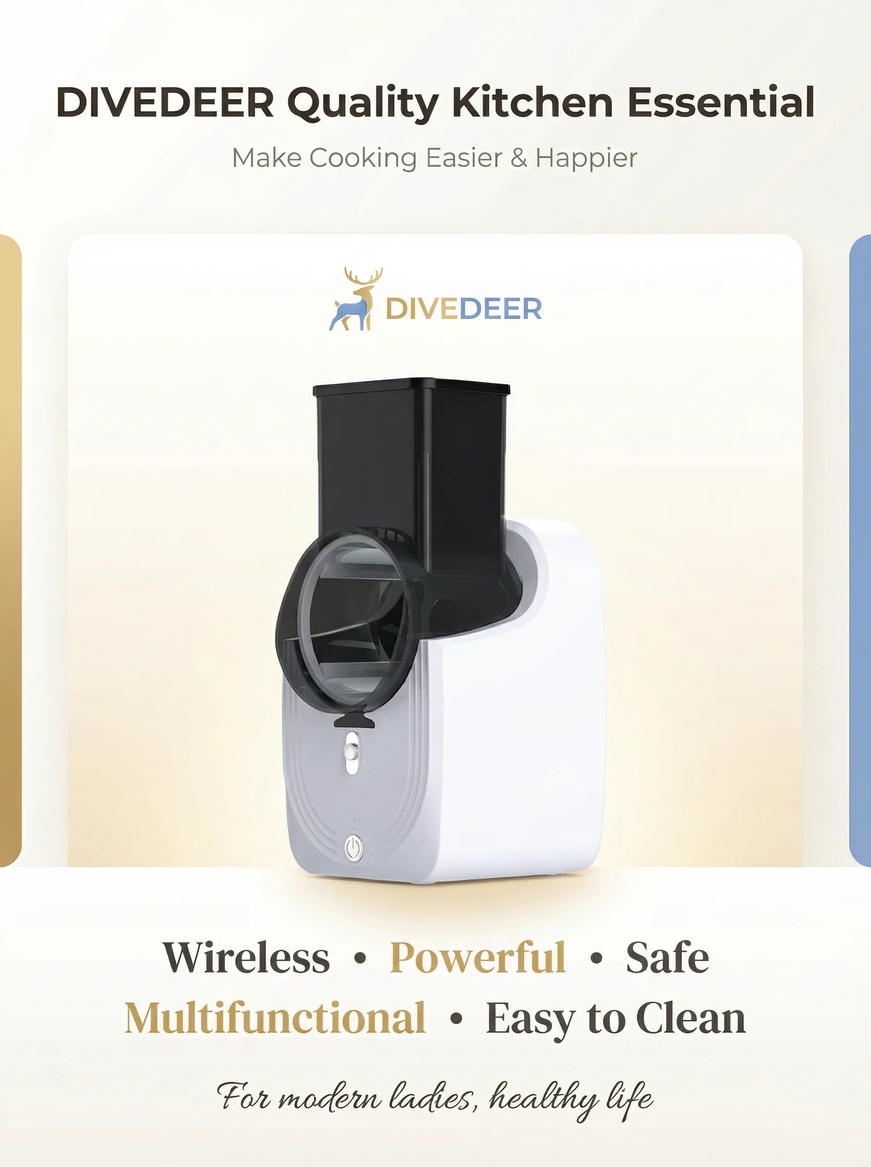 DIVEDEER Multi-Function Electric Cyclone Vegetable Cutter Home Kitchen Wonder: Storm-Powered Shredder & Slicer