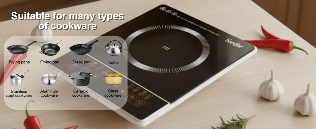 Portable Induction Cooker Sonifer SF-3057 1400W Electric Stove Single Heating Plate Multiple Programs Timer Kitchen