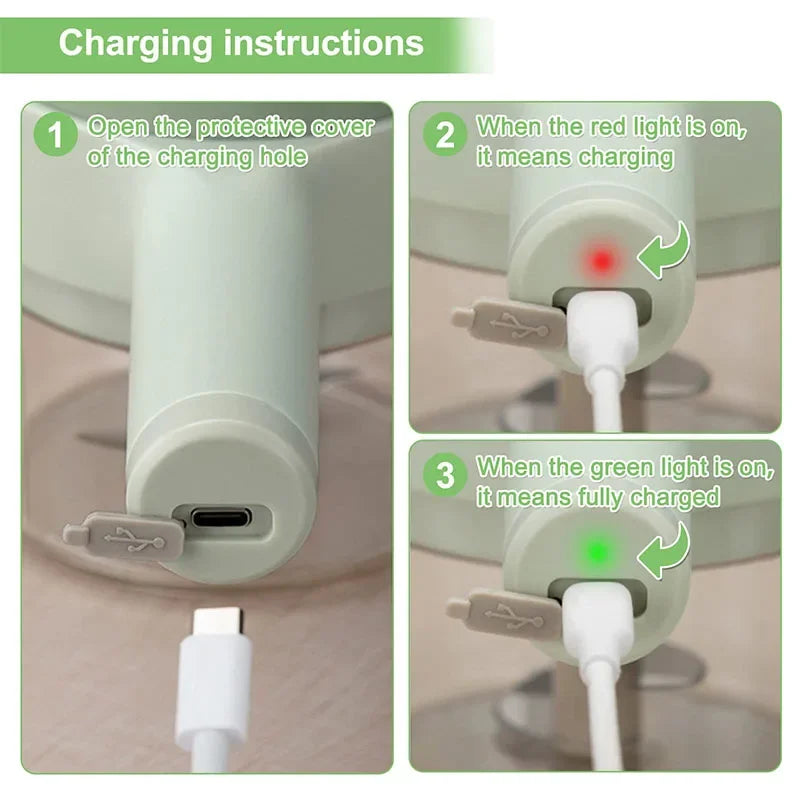 4 in 1 Handheld Electric Vegetable Cutter Set Kitchen Tools For Garlic Pepper Chili Onion Celery Ginger Meat With Brush
