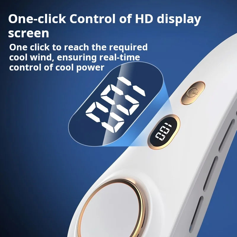 H9 Portable Neck Fan Essential for Home Travel Life Lazy Person's Hanging Neck Fan Compact Personal Cooling Device
