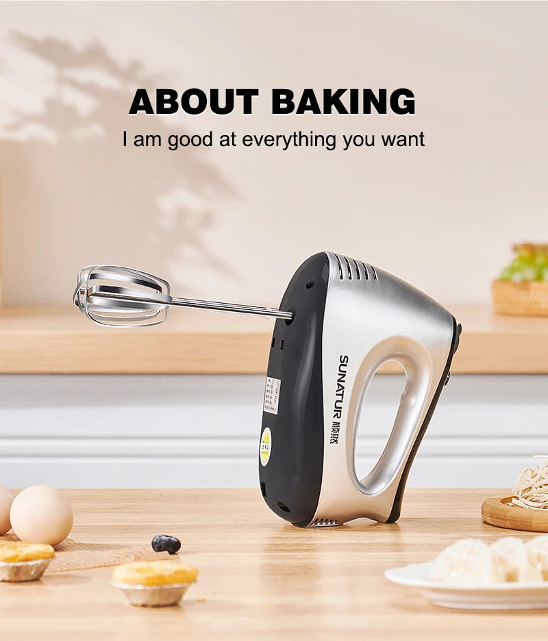 SUNATUR Hand Mixer 110-240V Blender 300W Electric Food Processor 3 in 1 Mixer Kitchen Appliances Machine Mixer for Baking