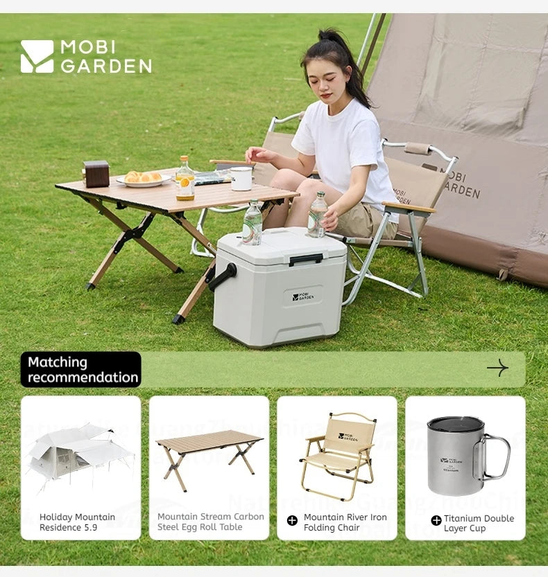 MOBI GARDEN 22L/16L/5L Insulation Ice Box Portable Camping Outdoor Picnic Fresh Food Grade Car Refrigerator Freezer Cooler Box