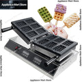 Electric Ice Cream Stick Waffle Maker 1600W 6PCS Popsicle Shape Taiyaki Waffle Machine Square Shape Waffle Iron Non-stick WHYY