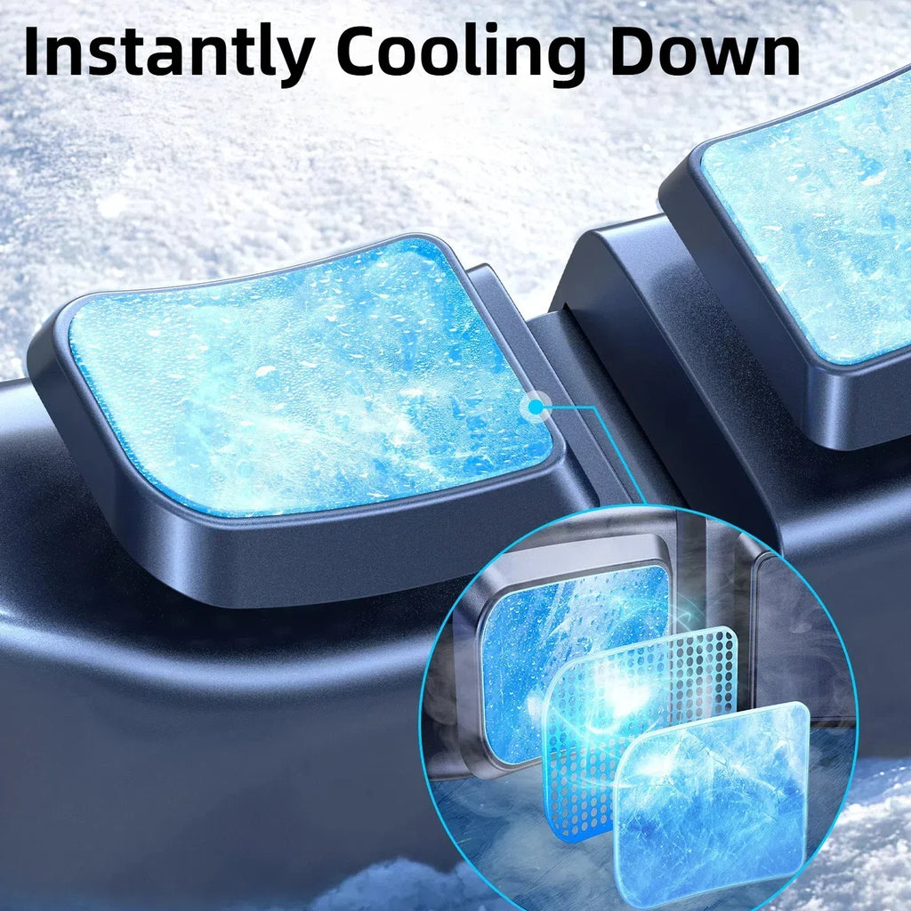 New Wearable Air Conditioner Hanging Neck Fan USB 22.5W Super Fast Charging Dual Cooling 6000mAh High Wind Power Ice Sensing Fan