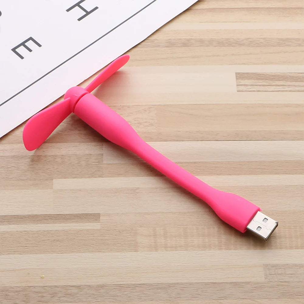 USB Small Fan Flexible Bendable Fan For Power Bank Laptop PC AC Charger Portable Hand Cool Mini Fan For Computer Summer Gadgets