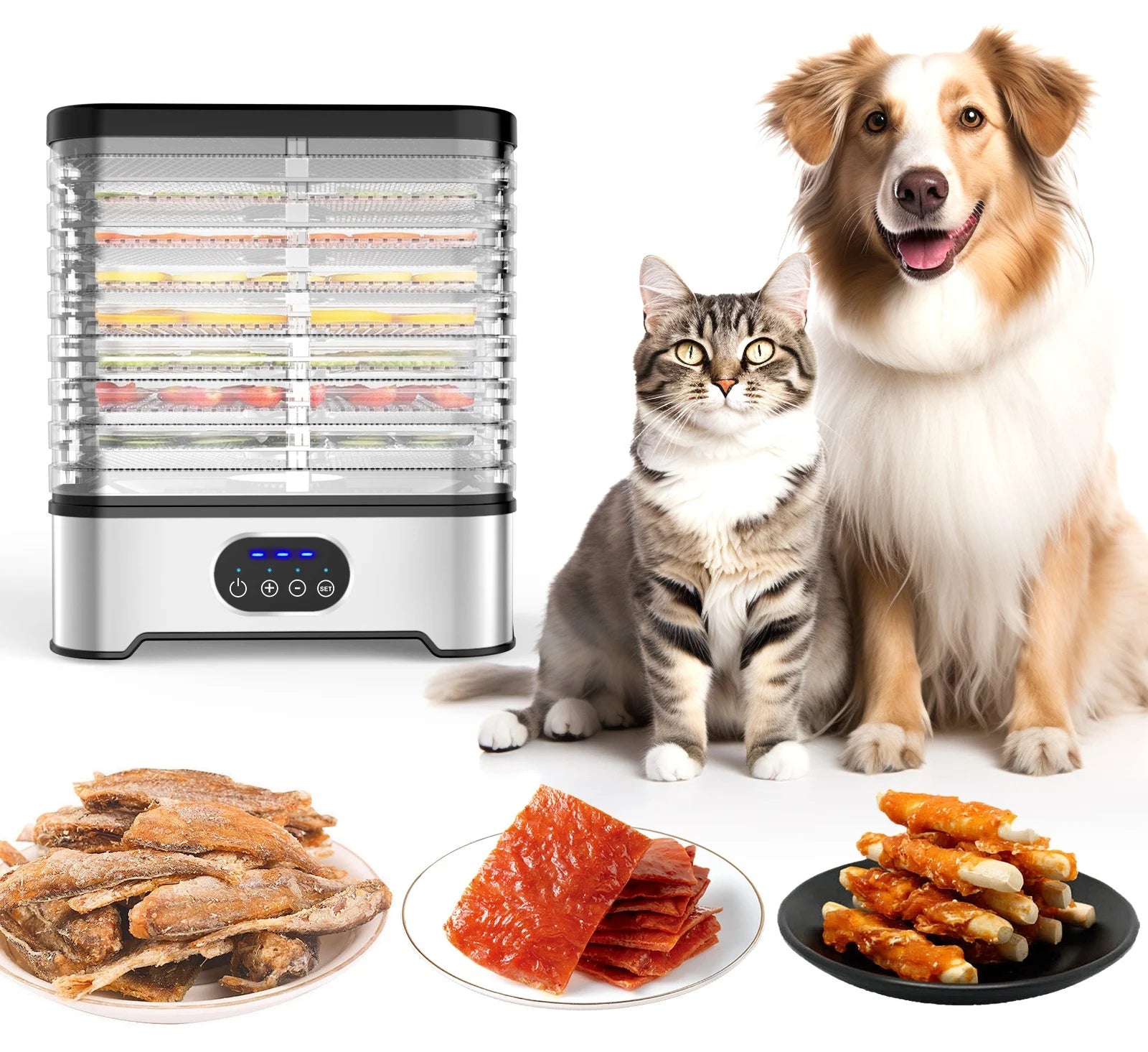 Electric Mini High Efficiency 400W Fruit and Vegetable Food Dehydrator with Plastic Housing for Household Meat and Pet Drying