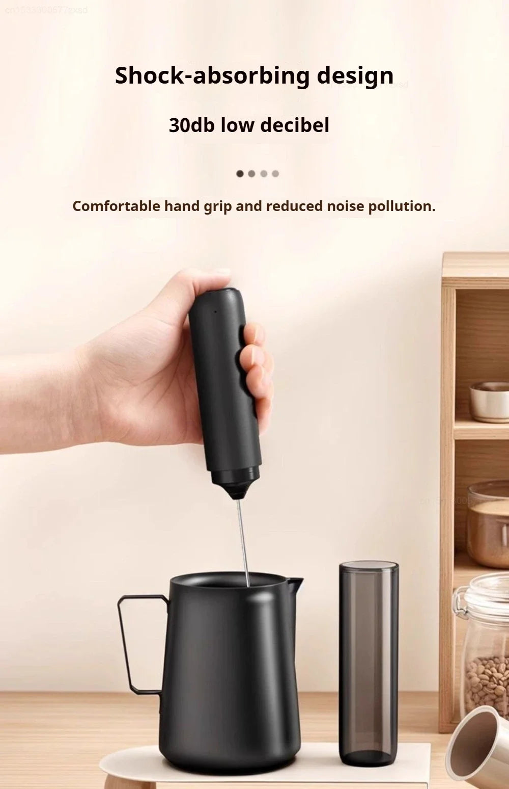 New Electric Milk Frother Household 3 Speeds Rechargeable Coffee Blender Covered Storage for Milk Drink Coffee Cooking Tool