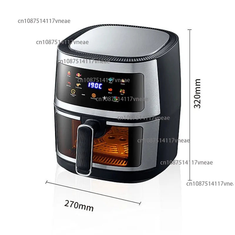 Multi-Function Air Fryer 8L Large Capacity Stainless Steel Touchscreen Electric Oven Home Breakfast Maker