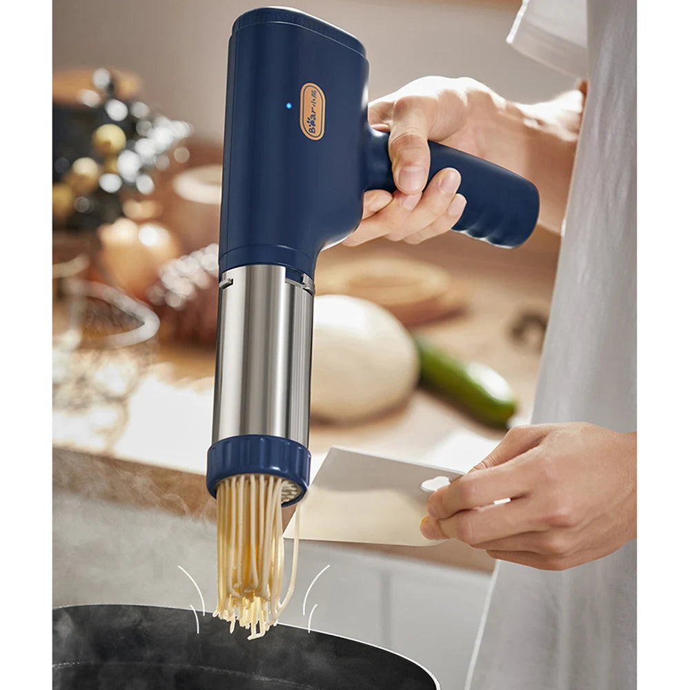 USB Cordless Electric Pasta Maker Machine Automatic Pasta Noodle Maker Portable 6 Molds for Home Kitchen Gadget 제면기 국수기계