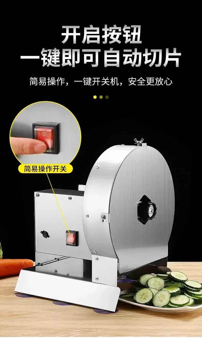 Reliable Commercial Fully Automatic Multifunctional Stainless Steel Electric Slicer for Cutting Vegetables  slicing machine