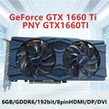 PNY GeForce GTX 1660 Ti 6GB GDDR6 192bit Game Graphics Card Support PCI-E 3.0 8Pin HDMI DP DVI Interface Dual Fan for Desktop PC