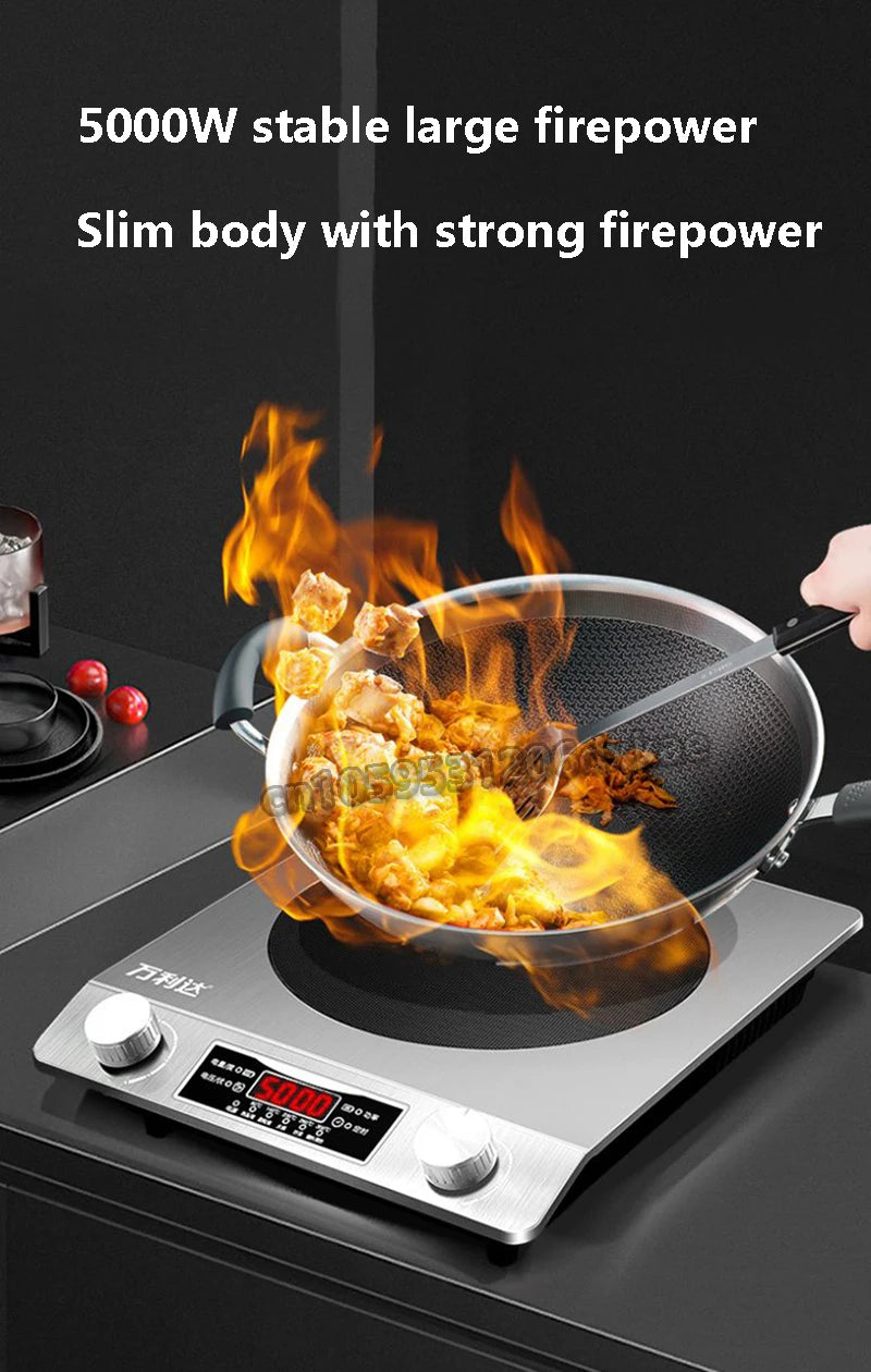 5000W High-power Commercial Desktop Induction Cooker Portable Induction Cooker Household Kitchen Canteen Milk Tea Shop