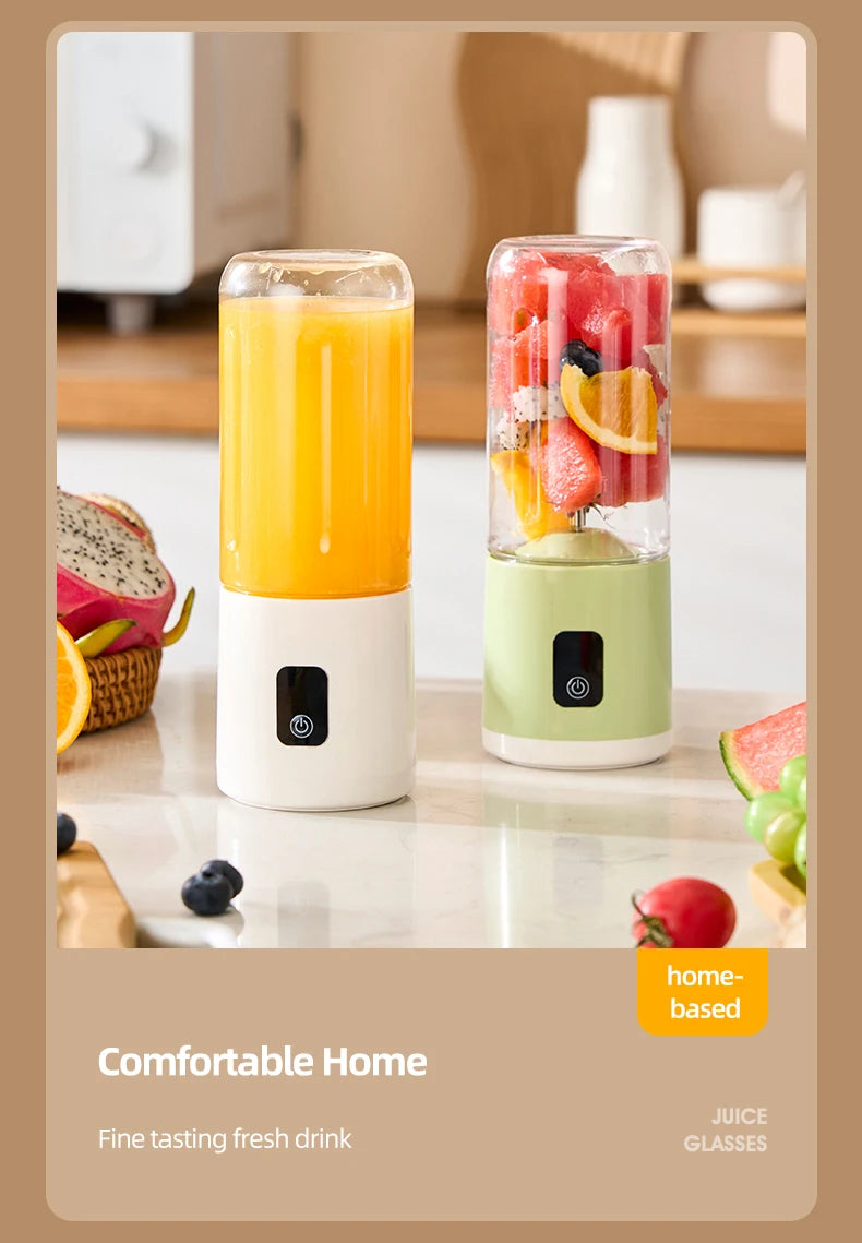 Portable Blender USB Mini Juicer Cup Electric Fruit Mixer Personal Smoothie Blender for Travel Home Outdoor Fresh Juice Making