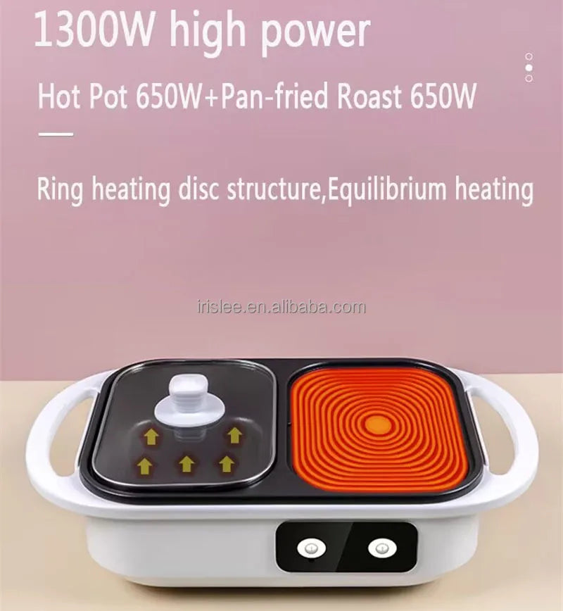 High Quality 2 in 1 Barbecue Cooking Pot Multi Functional Frying Pan Electric Hot Pot