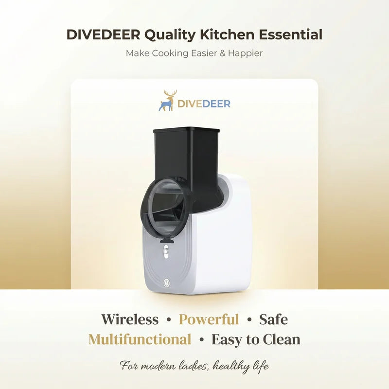 DIVEDEER Multi-Function Electric Cyclone Vegetable Cutter Home Kitchen Wonder: Storm-Powered Shredder & Slicer