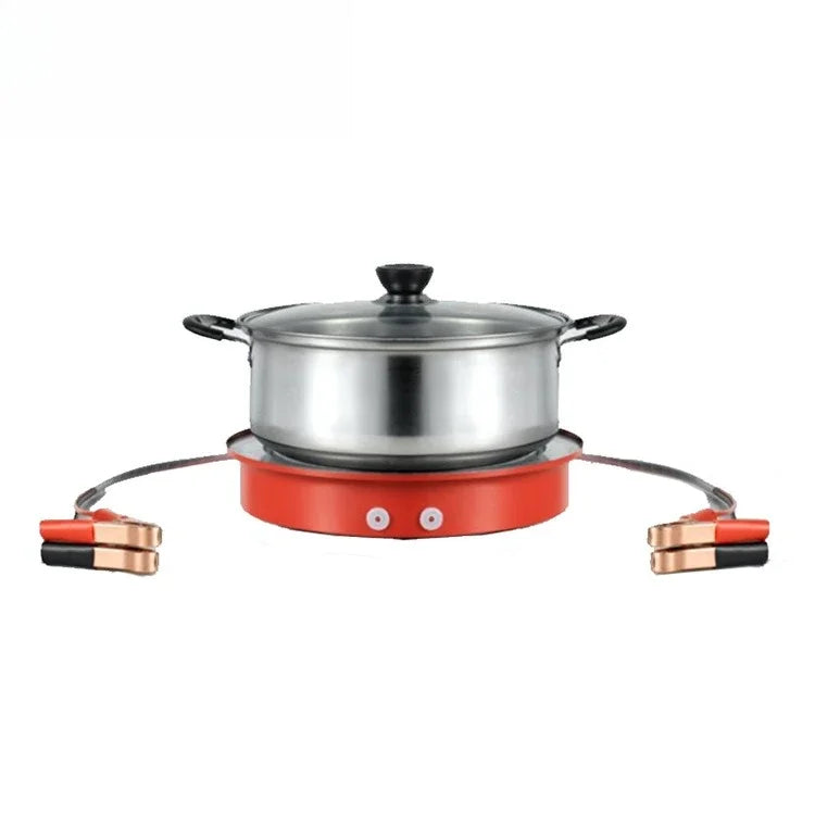 12V DC Electric Heating Cooker, Induction Cooker for Vehicle Solar Energy, No Inverter Required