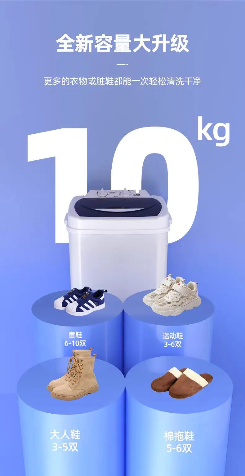 10KG Single Tub Washing Machine, Full & Semi-automatic Large Capacity Mini Laundry Washer for Rental Home Use