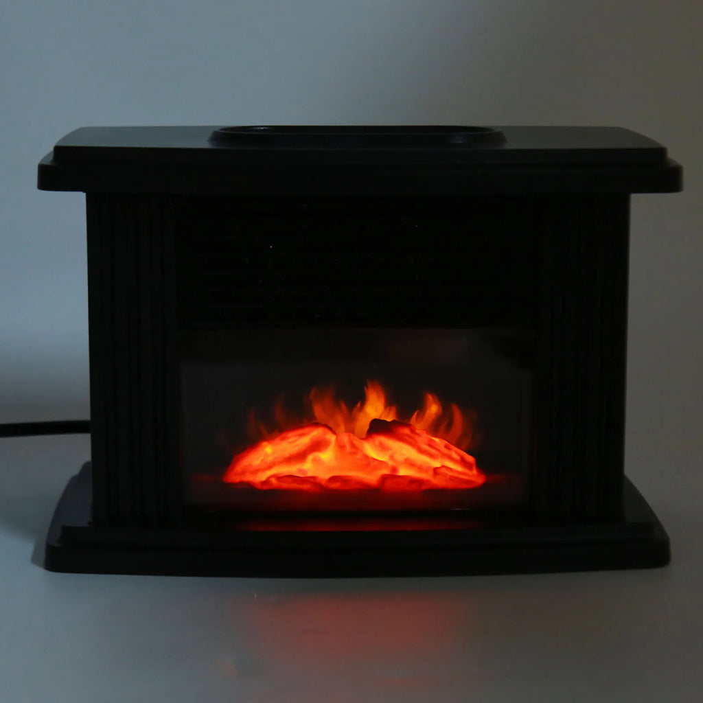 Mini Electric Fireplace Heater Simulated Flame Quiet Operation Portable Heating  Warmer Fan Space Heater with Remote Control