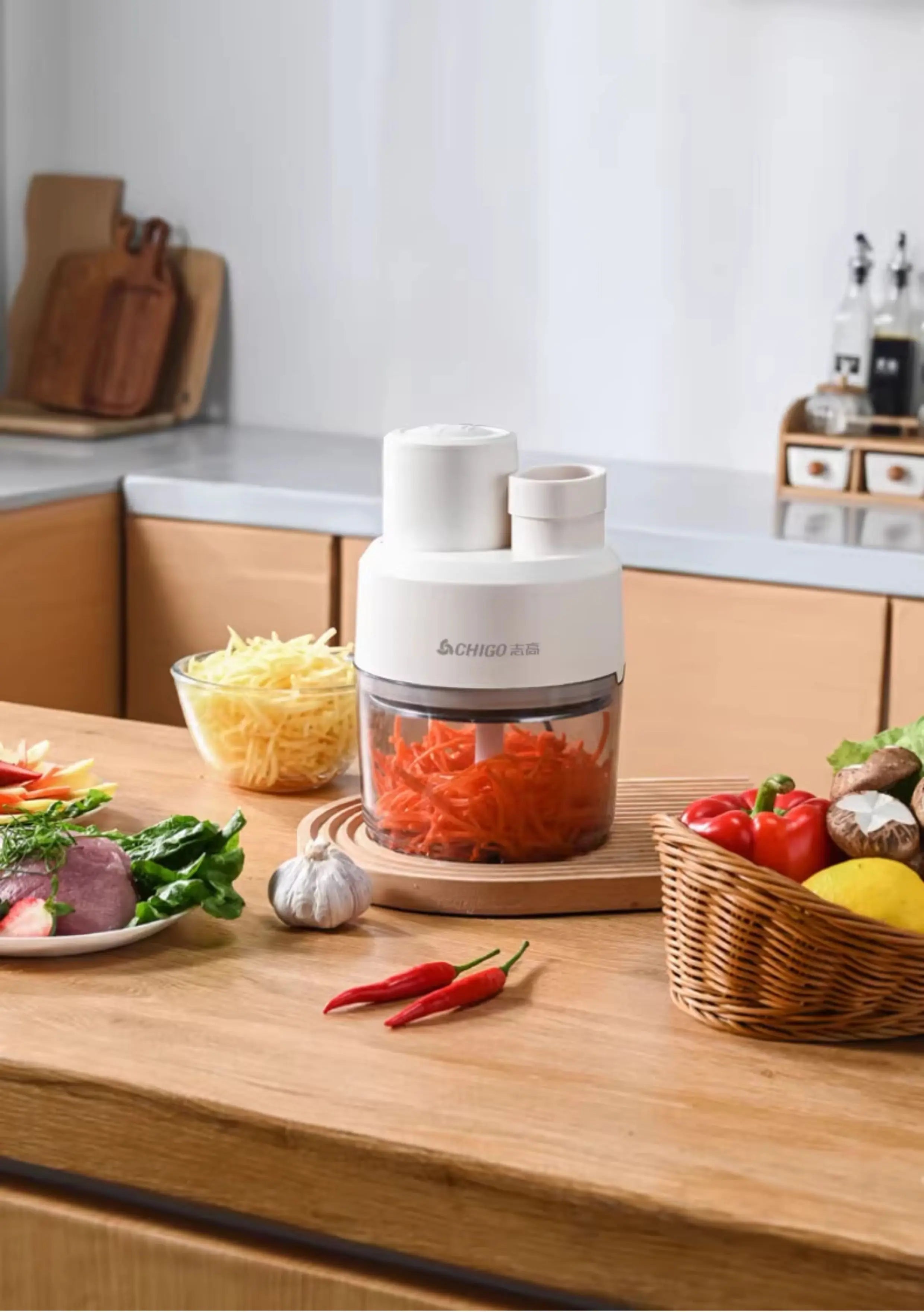 Electric vegetable slicer for household use, multifunctional, filling, shredding, slicing, fully automatic, multi-purpose