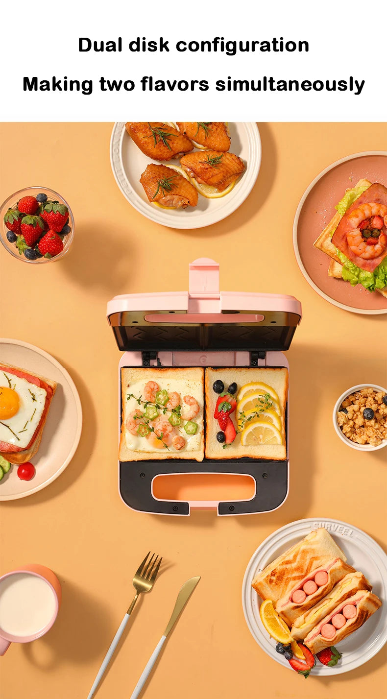 Electric Panini Sandwich Machine Multifunction Baking Pan Light Food Breakfast Maker Waffle Bread Toaster Omelette Steak Grill