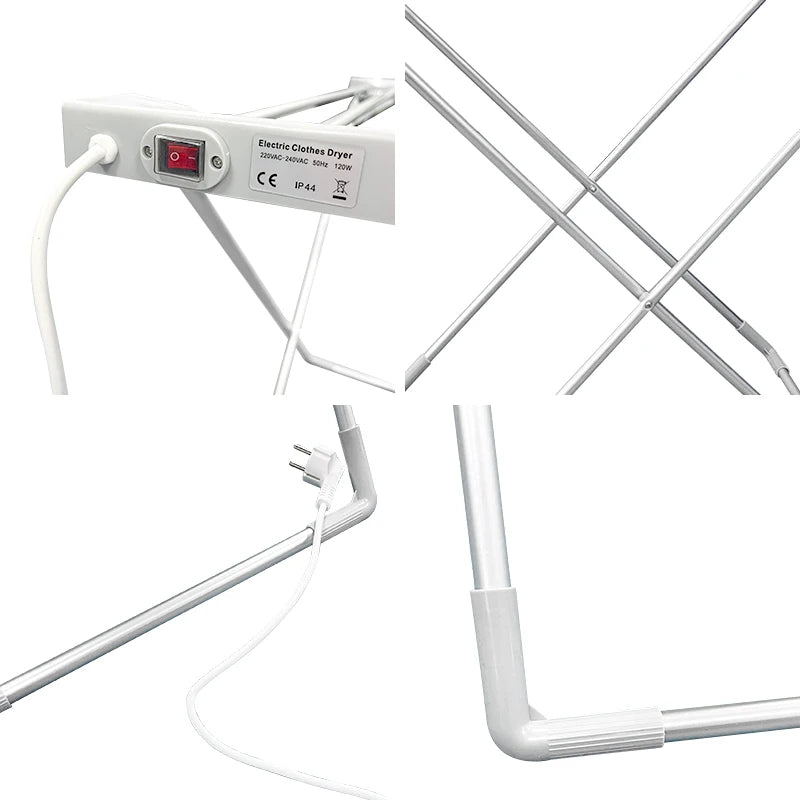 Foldable Heated Electric Clothes Drying Rack, Electric Airer Clothes Drying Rack Foldable Clothes-dryer Rack For Indoor