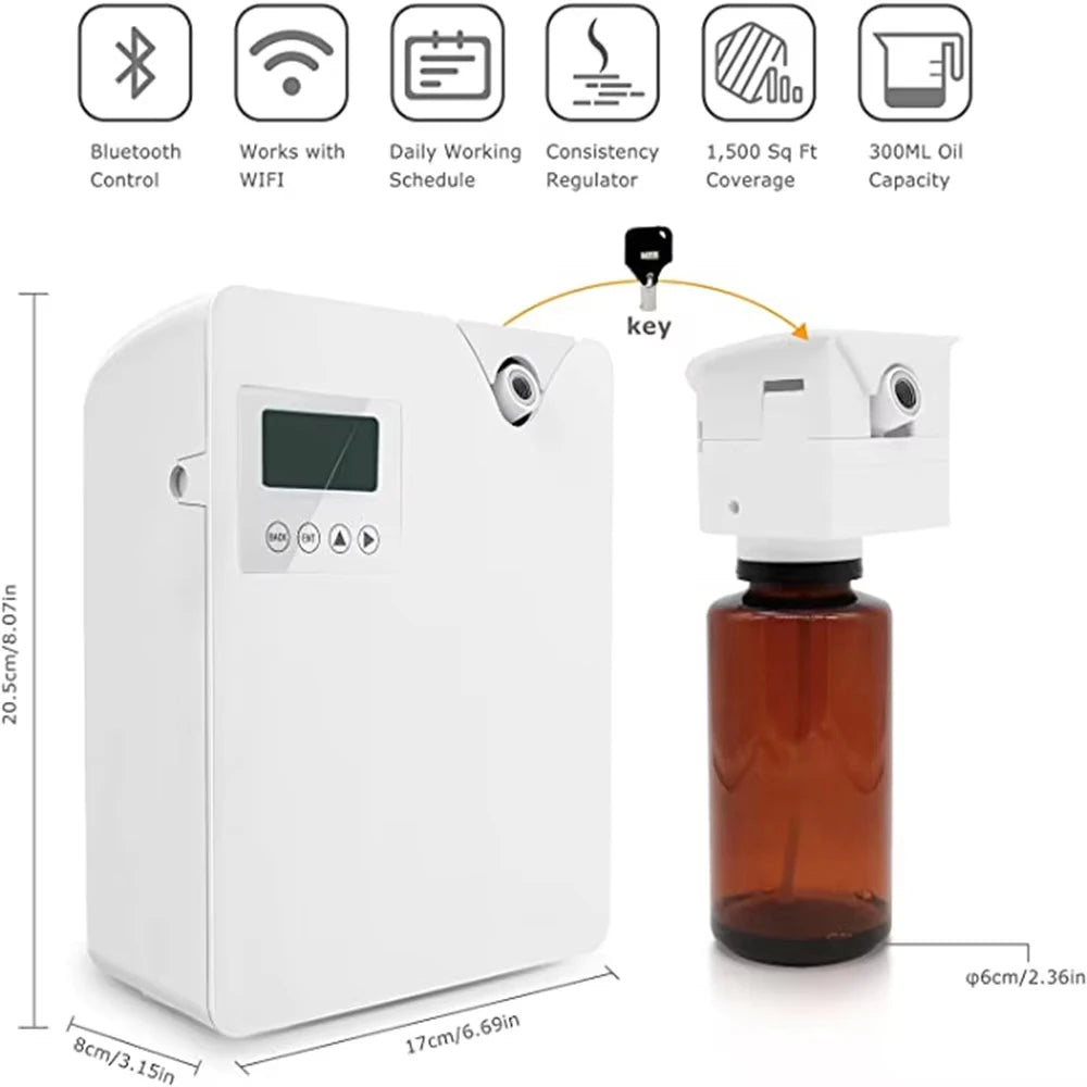 Waterless Aroma Diffuser 300ml WIFI Control Essential Oil Diffuser Timer Function Aromatic Fragrance Device For Home Hotel