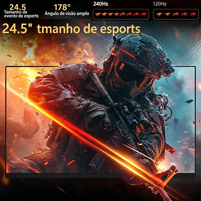 24.5 Inch 240Hz Gaming Monitor 1920×1080P 120%sRGB HDR400 IPS Screen FHD 400Nits Display DP HDMI VESA Gaming PC Monitor
