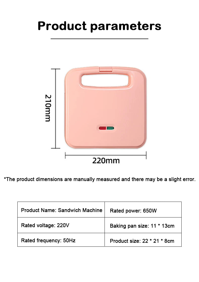 Electric Panini Sandwich Machine Multifunction Baking Pan Light Food Breakfast Maker Waffle Bread Toaster Omelette Steak Grill
