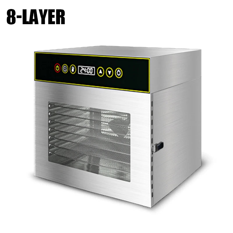 DIVEDEER 6-18 Layer Stainless Steel Food Dehydrator with Adjustable Temperature Control (30~90°C) for Fruits Vegetables Meat