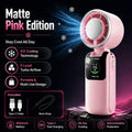 Ice Cooling Portable Neck Fan, 5-Speed Turbo Wind Foldable Hands Free Cooler, 4000mAh 9H Battery Travel Outdoor