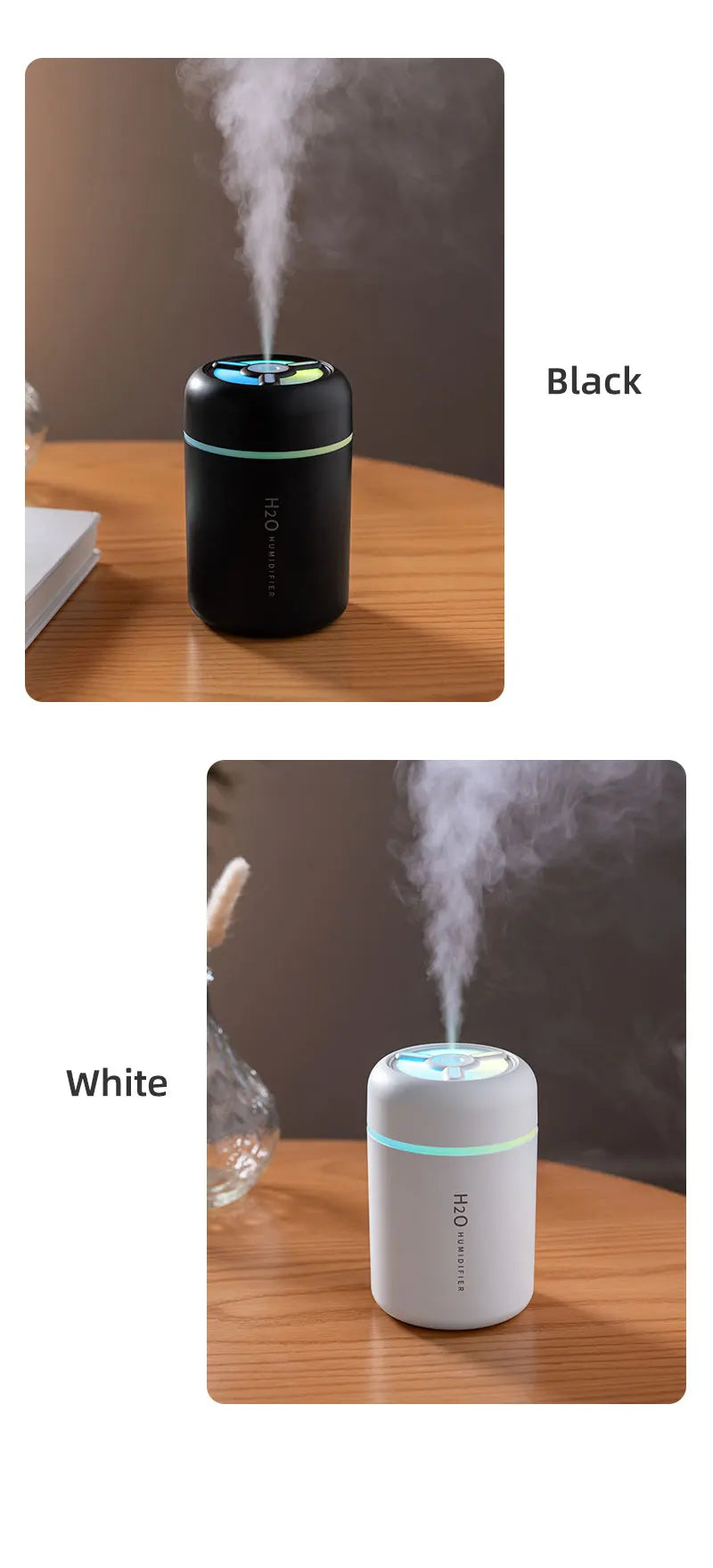 2025 New Portable Colorful Humidifier for Car Home USB Mini Air Humidifier with LED Night Light Silent Ultrasonic Humidifier