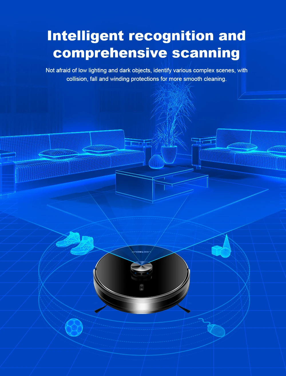Robot Vacuum Cleaner Liectroux/Lilin X6, LDS Lidar Laser System,6500Pa,Multi-Floor Maps,Y Shape Wet Mop,Multilingual Voice