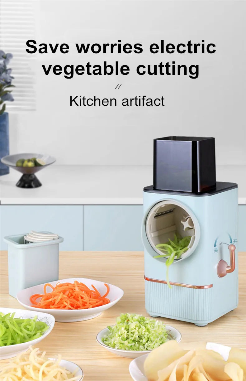 Electric Slicer Household Multifunctional Potato Chips Garlic Lotus Root Slices Cucumber Radish Shredding Vegetable Cutter