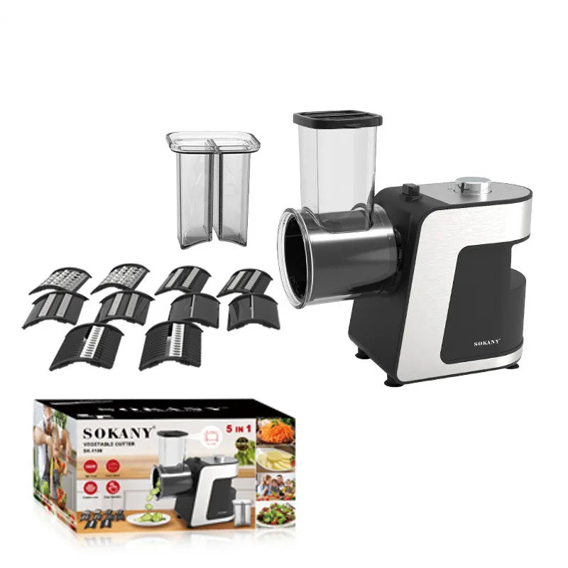 DIVEDEER Electric Vegetable Cutter: Multi-Function Vegetable Slicer and Shredder, All-in-One Potato and Cucumber Shredder