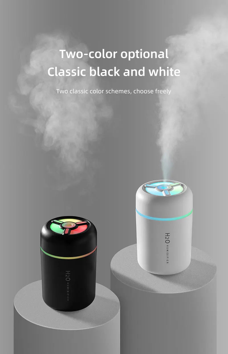 2025 New Portable Colorful Humidifier for Car Home USB Mini Air Humidifier with LED Night Light Silent Ultrasonic Humidifier