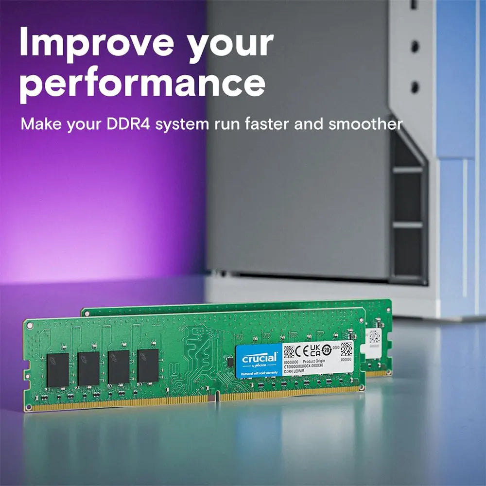 Crucial Memory Desktop RAM DDR4 16GB 4GB 8GB 3200MHz 2133 2400 2666MHz DIMM 288Pin PC4-21300 25600 19200 17000 Non-ECC PC RAMs