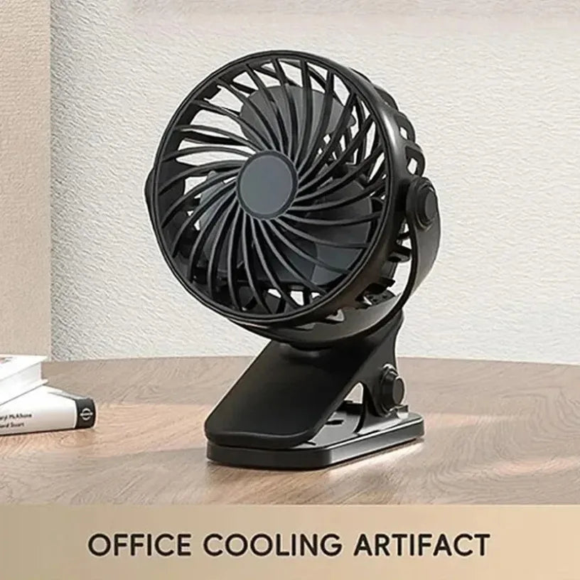 Portable Mini 360°Flip USB Rechargeable Table Fan Clip-on Type Desk Fan Hanging Clip Fan Night Light Air Cooler Outdoor