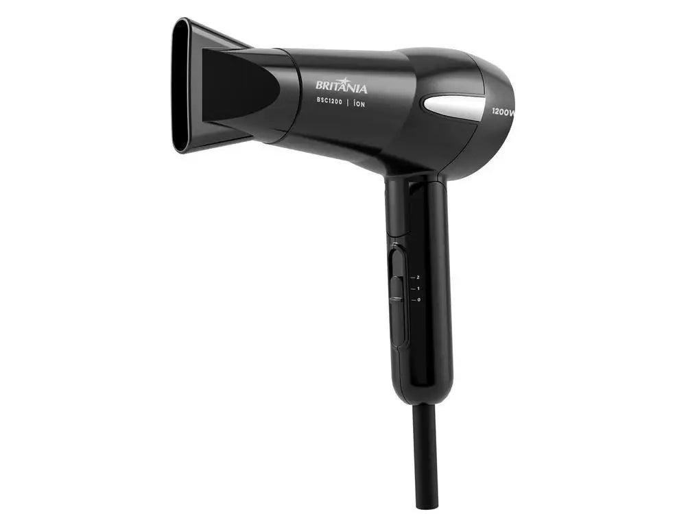 Britânia Tourmaline Ionic Hair Dryer, Black, 1200 W, 2 Speeds, BSC1200