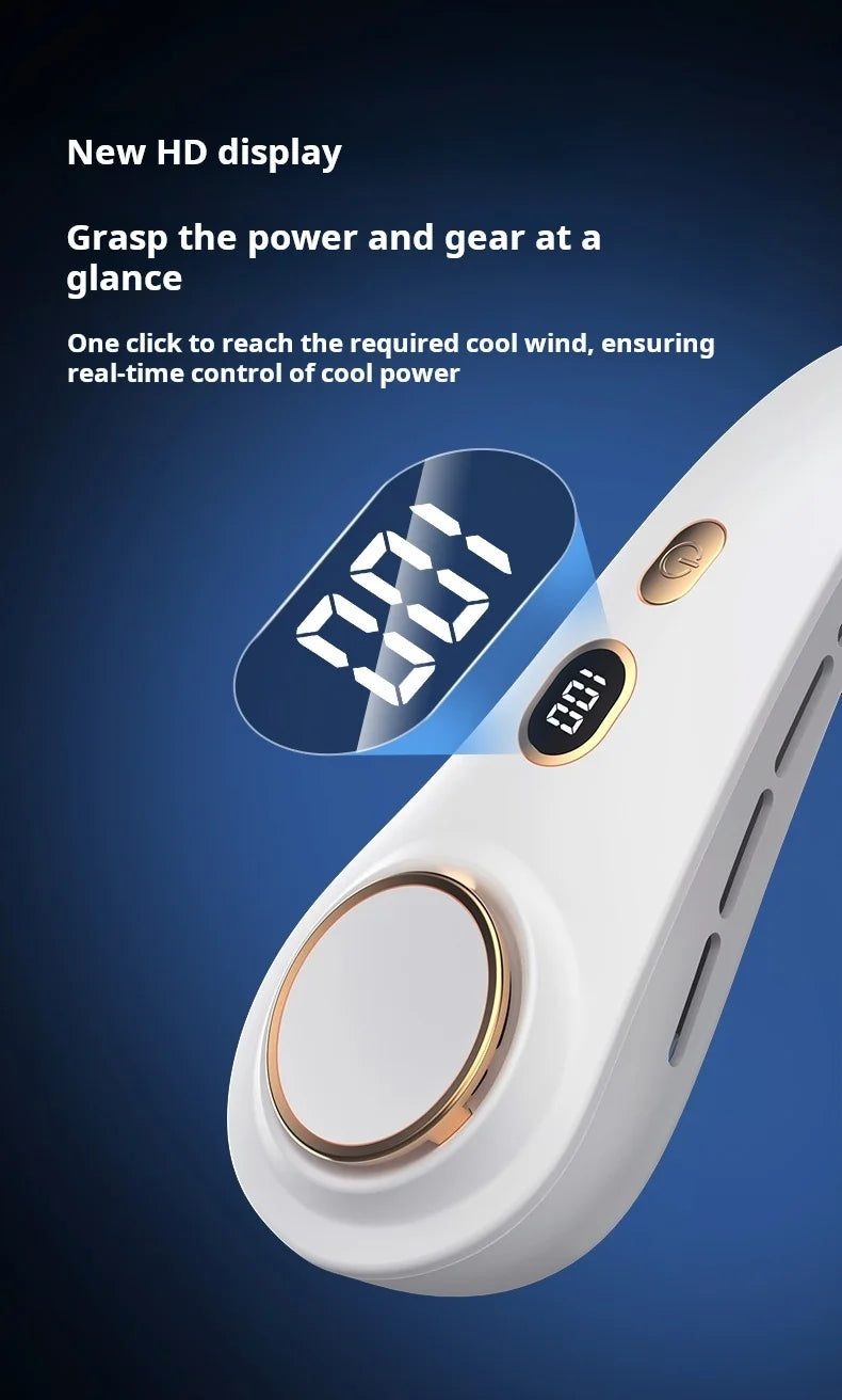 H9 Portable Neck Fan Essential for Home Travel Life Lazy Person's Hanging Neck Fan Compact Personal Cooling Device