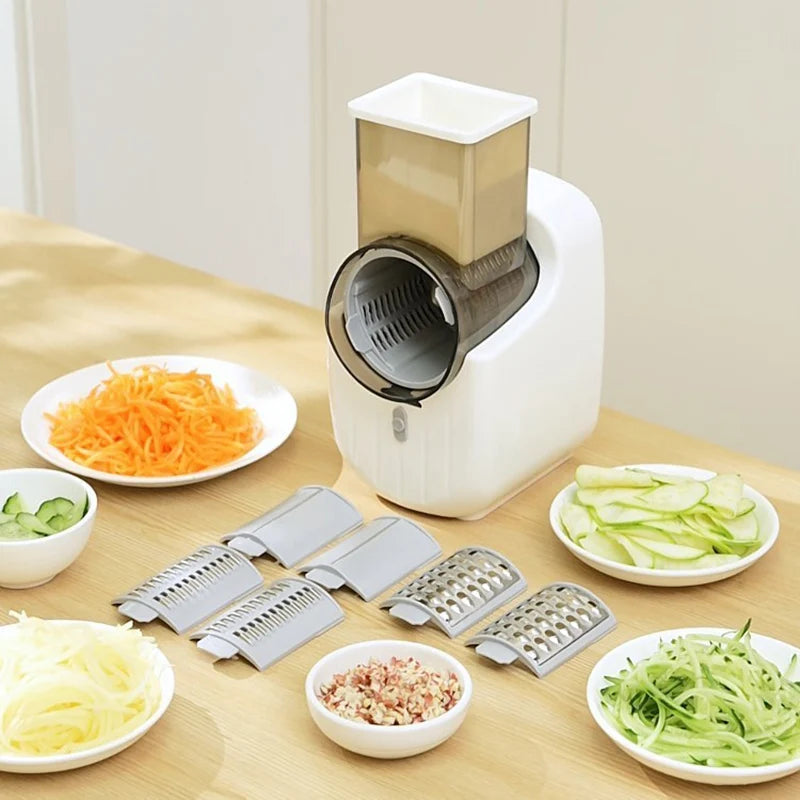 Professional Electric Mandoline Slicer, Fast Vegetable Shredder & Dicer, Time-Saving Kitchen Gadget for Healthy Meals