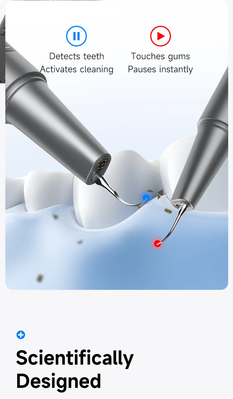 M1 Visible Electric Ultrasonic Teeth Cleaner with 500MP Camera Tartar Remover Coffe/Tobacco Stains Cleaning Teeth Whitening Tool