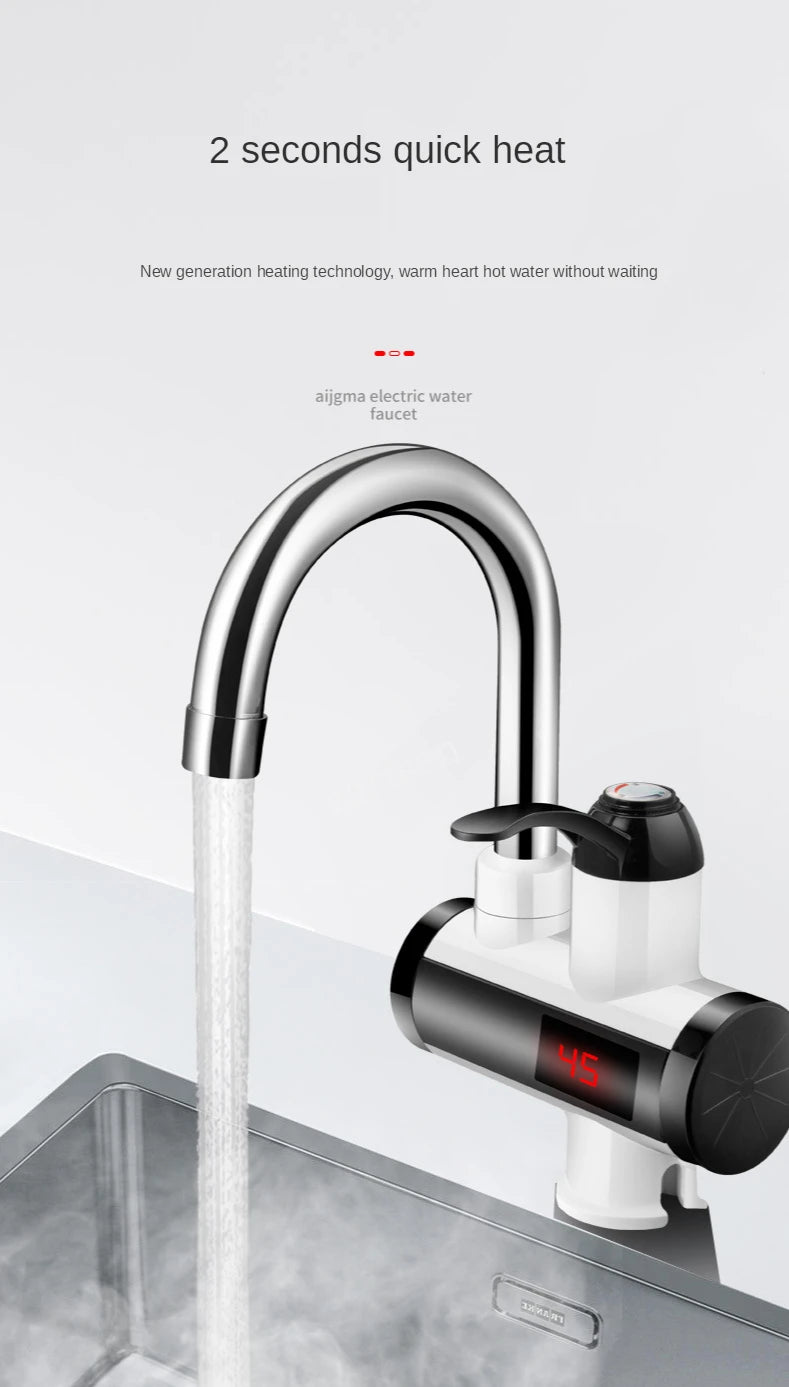 Electric Kitchen Water Heater Tap Instant Hot Water Faucet Heater Cold Heating Faucet Tankless Instantaneous Water Heater