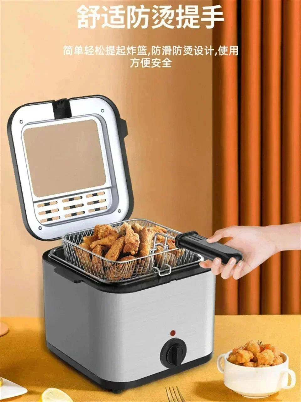 110V 220V 1000W 2.5L Home Multi Functional Electric Fryer Oil Fryer French Fries Chicken Wings Snack Machine
