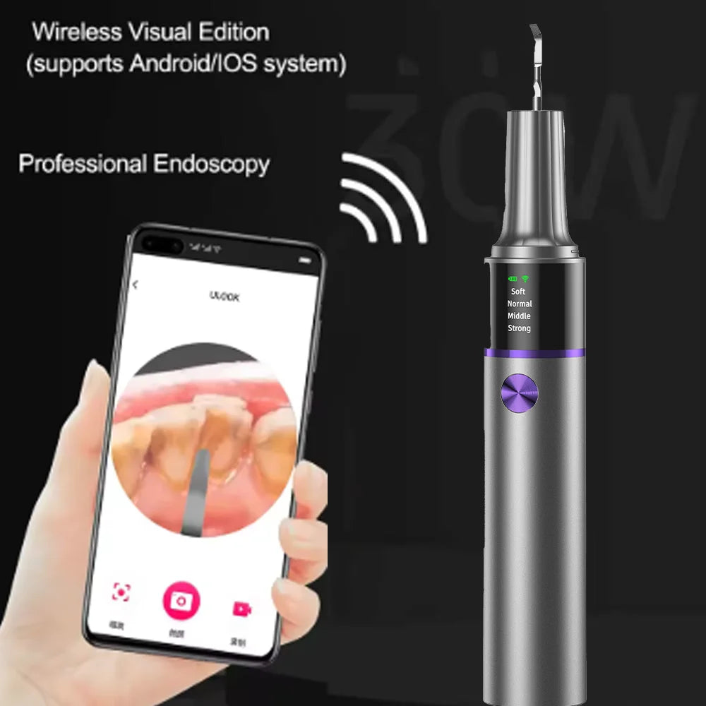 Ultrasonic Teeth Cleaning Kit with Camera  for Effective Stain Removal Surface Cleaning Gum Care Tools for Home