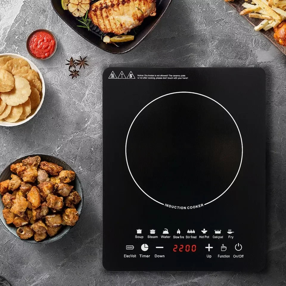 2200W Portable Induction Cooktop Electric Hot Plate Single Burner Cooker