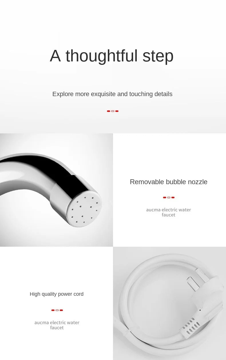 Electric Kitchen Water Heater Tap Instant Hot Water Faucet Heater Cold Heating Faucet Tankless Instantaneous Water Heater