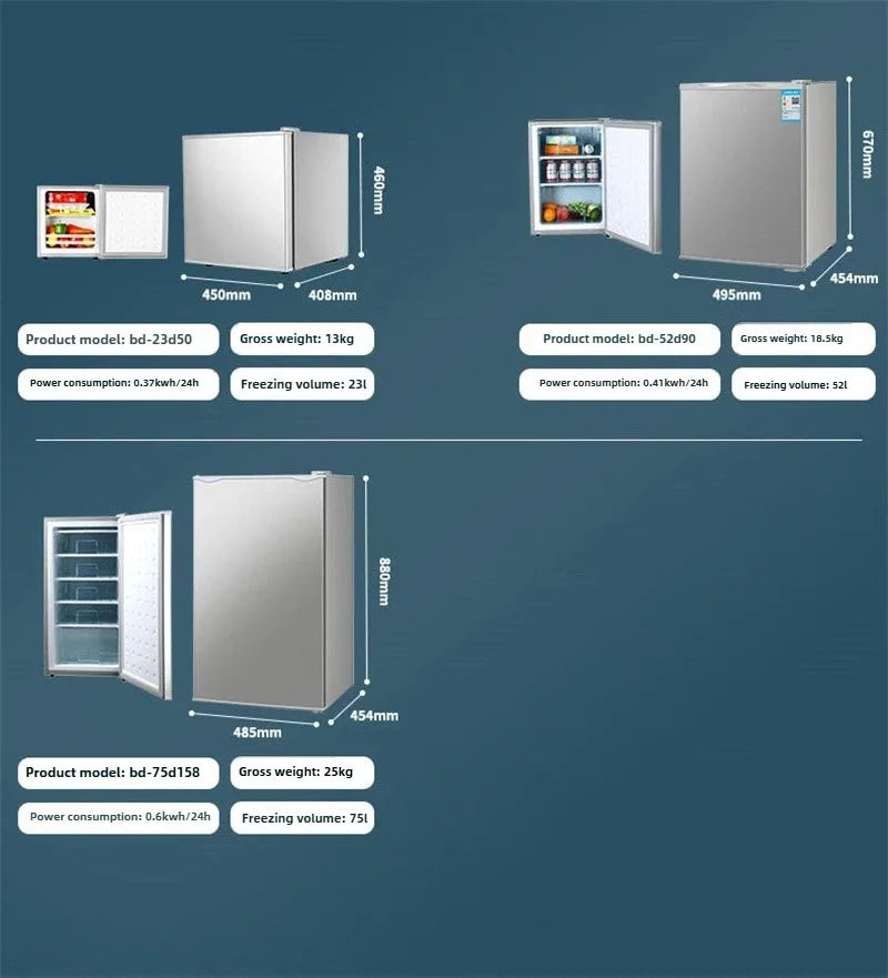 Mini Refrigerator for Office Bar Rental Room Dormitory Refrigerator Freezer Dual-use Home Energy Saving Electric Refrigerator